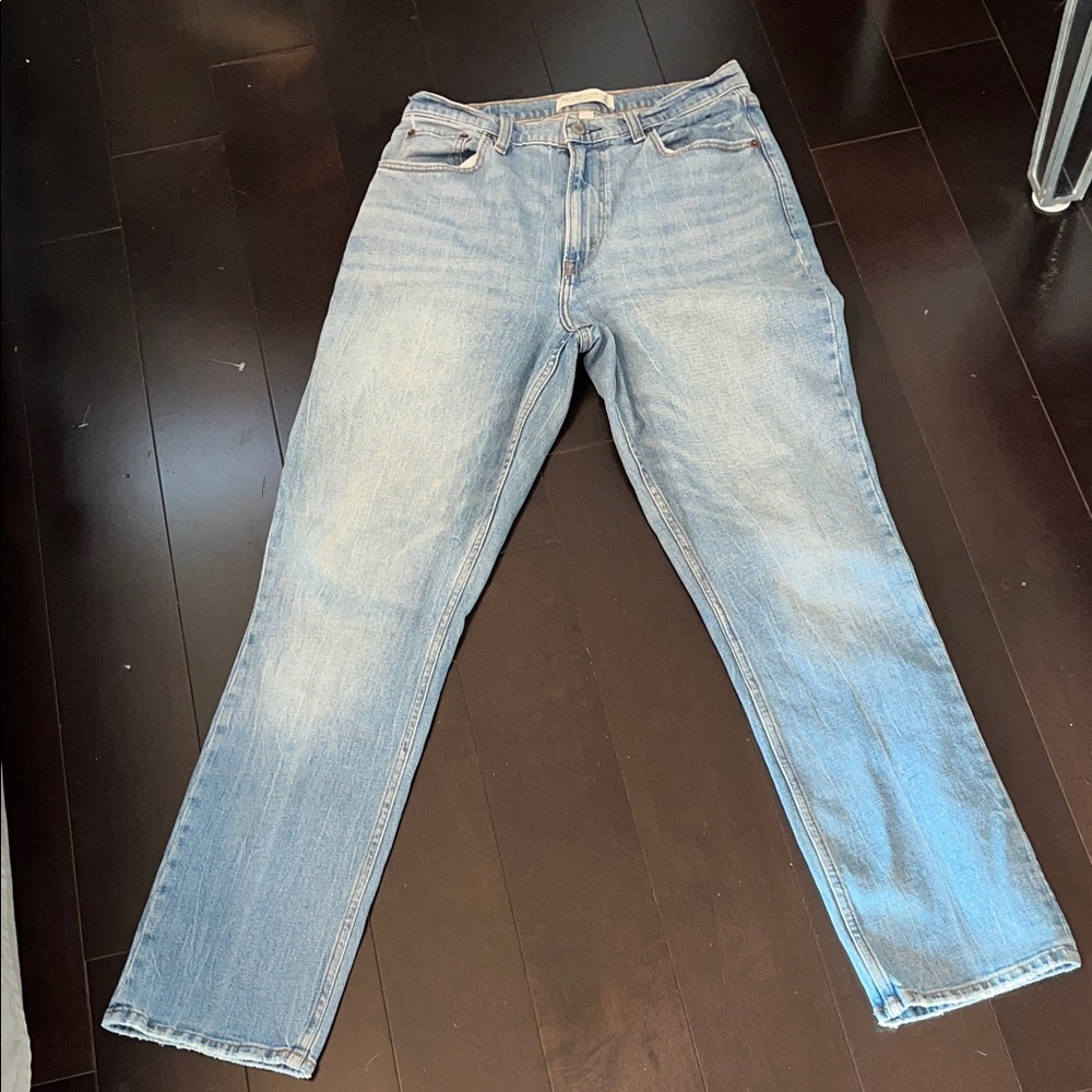 Abercrombie & Fitch Light Blue Straight Leg Jeans - Picture 2 of 8